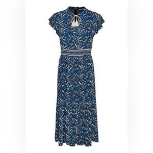 Part Two Copenhagen, maxi Midi dress floral Artwork Dark Blue